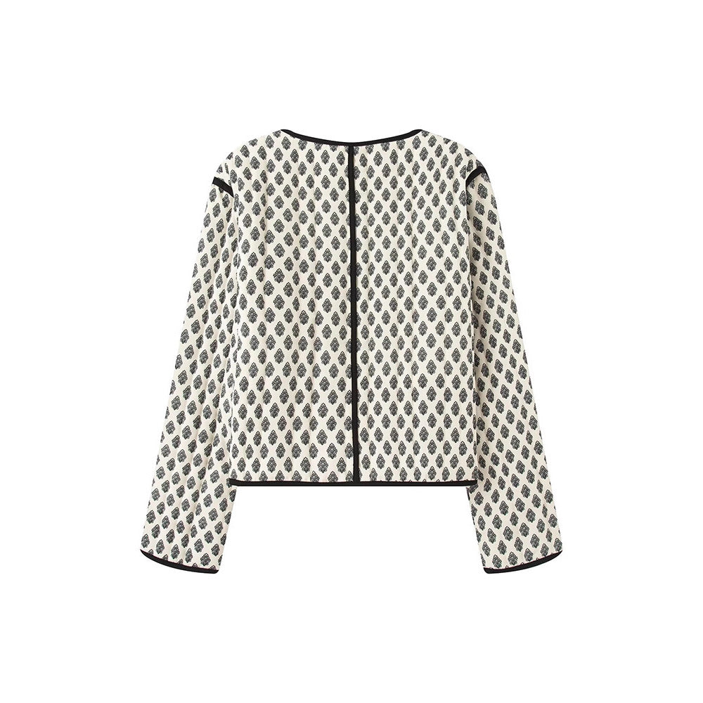 Ladies Elegant Blazer with Chic Floral Pattern and Style