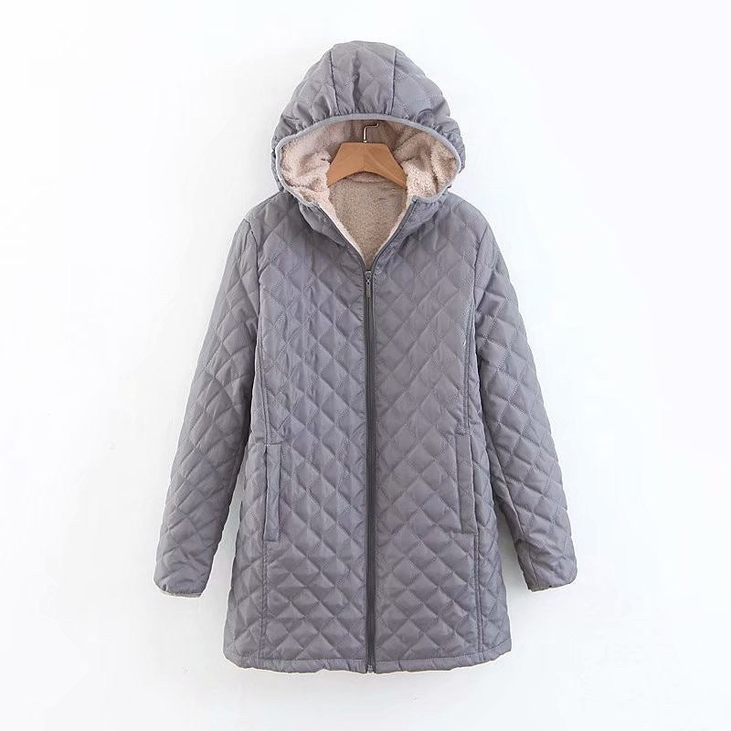Lune Londonl Women's Quilted Winter Jacket with Lined Hood