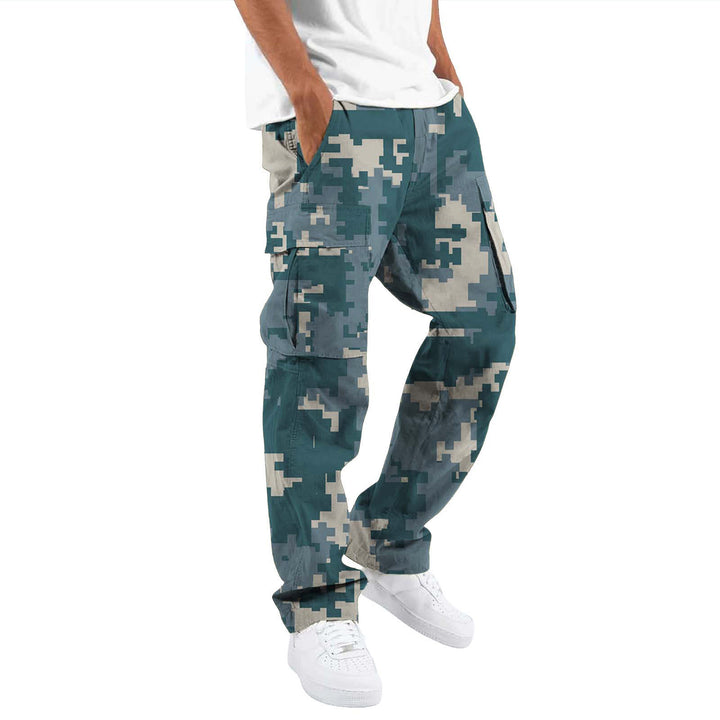 Camouflage cargo pants for men with multiple pockets Lune London