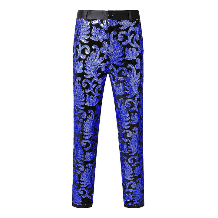 Elegant sequin trousers for men with floral pattern Lune London