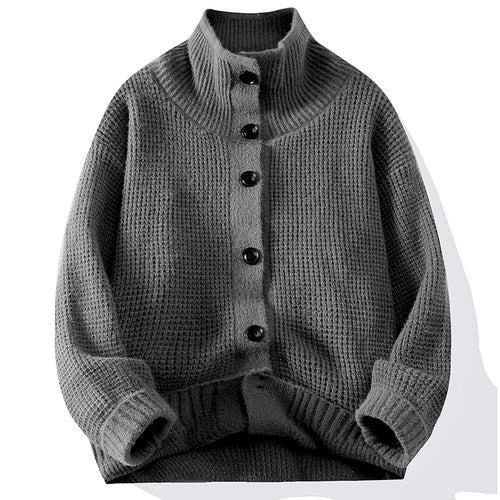 Knitted jacket for women with structured design and button placket Lune London