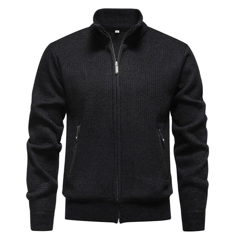 Men's knit jacket with modern zipper and stylish zippered side pockets Lune London