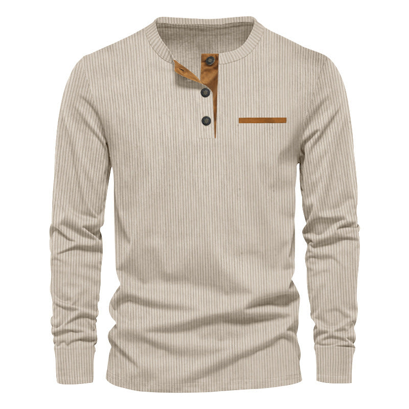 Men's long sleeve shirt with striped design and button placket Lune London