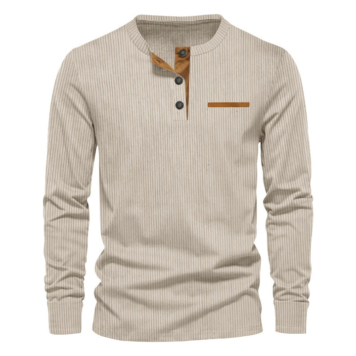 Men's long sleeve shirt with striped design and button placket Lune London
