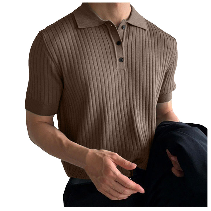 Cotton polo shirt for men with textured ribbed design and elegant collar Lune London
