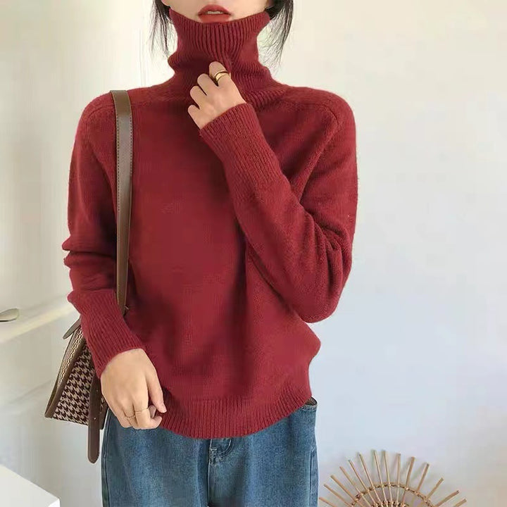 Pull à col roulé féminin à la mode en tricot doux Chic & Stil