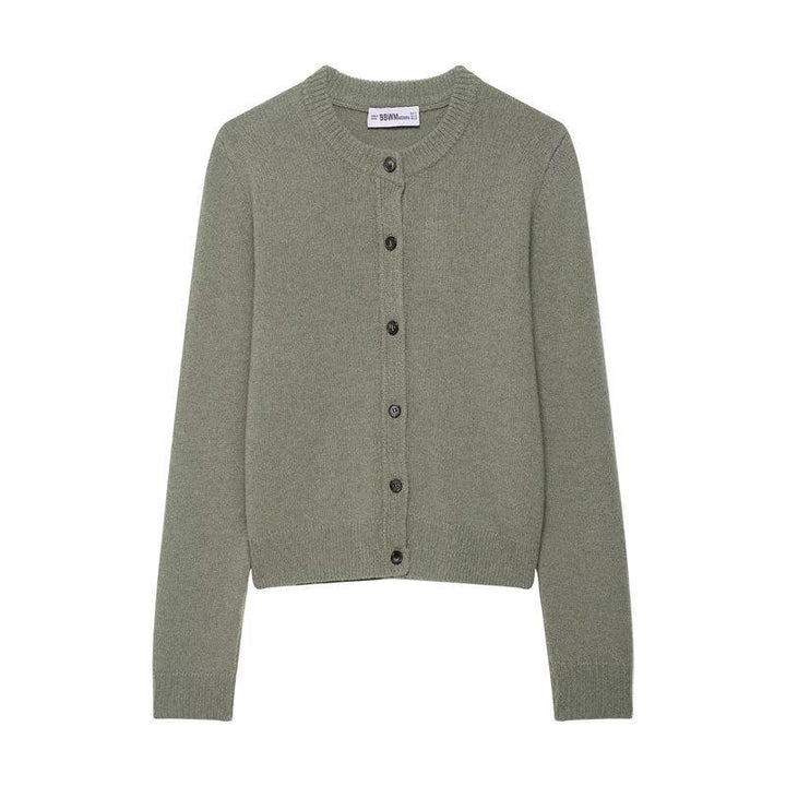 Women cardigan with full button placket and fine texture Lune London