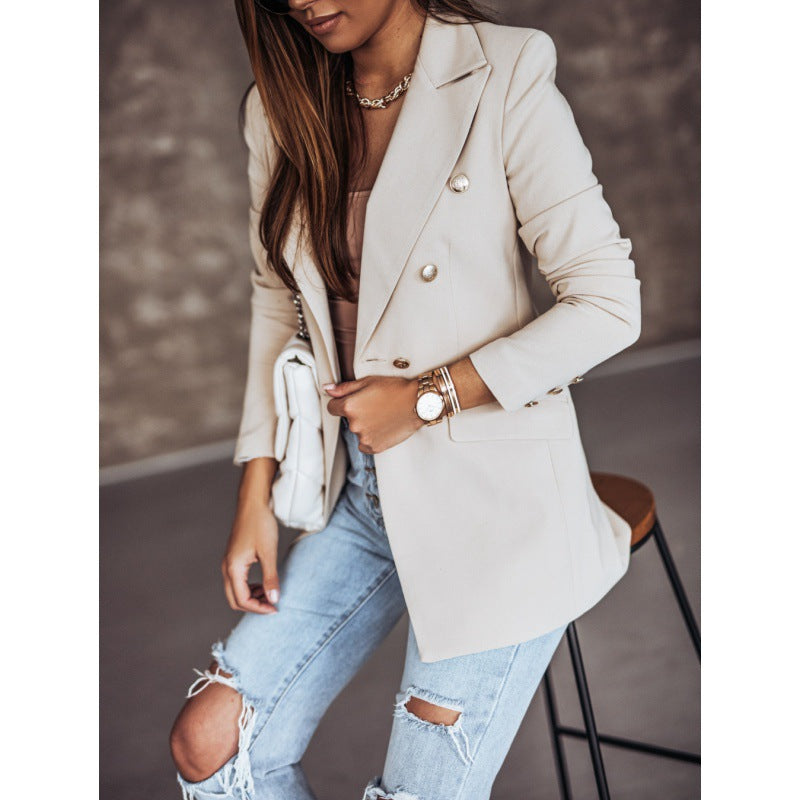 Women Elegant Blazer, Fitted with Double-Breasted Buttons Lune London