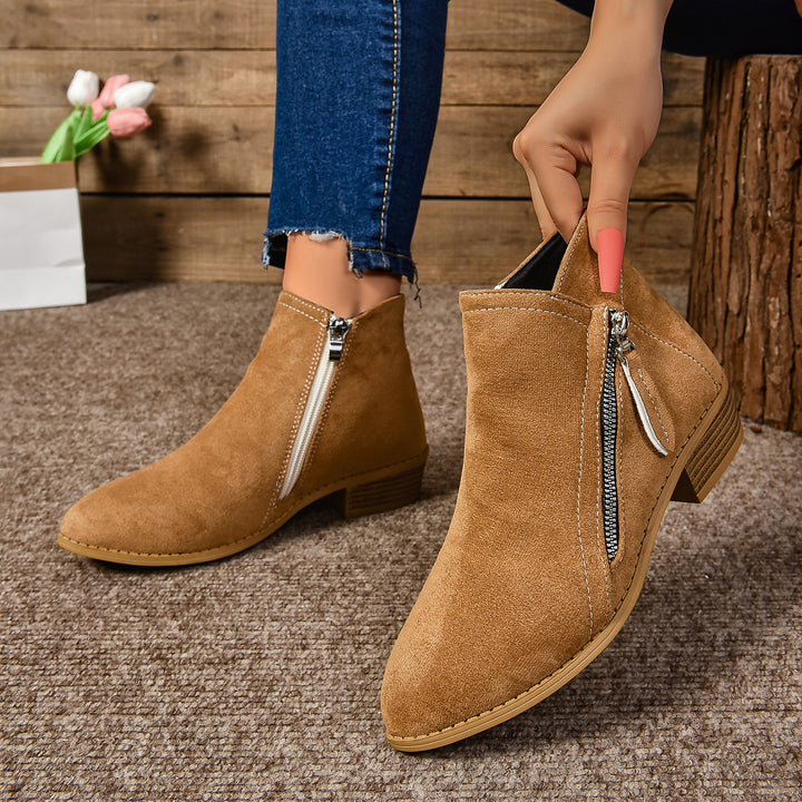 Ladies Stylish Ankle Boots with Zipper Fashion Lune London