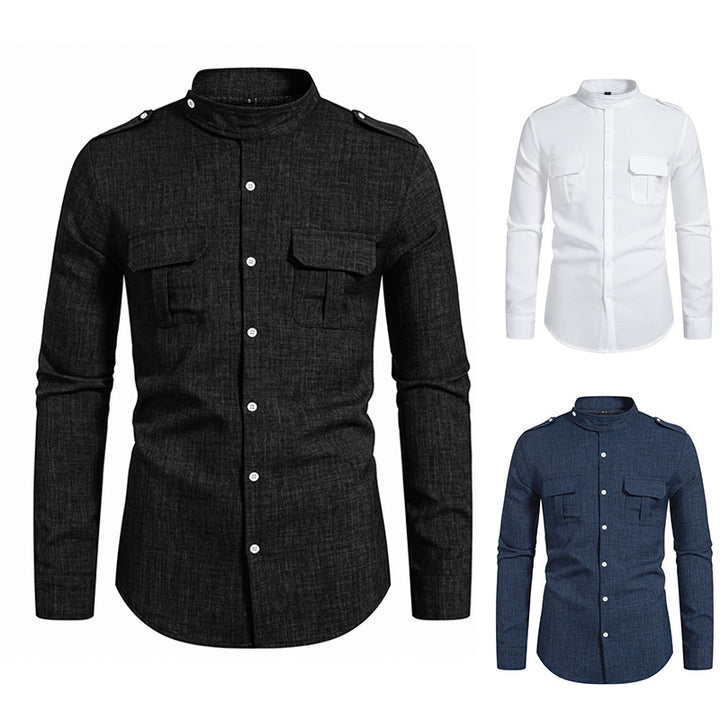 Elegant long-sleeved shirt for men with practical chest pockets Lune London