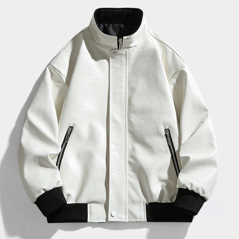 Casual faux leather jacket for men with quilted pattern Lune London