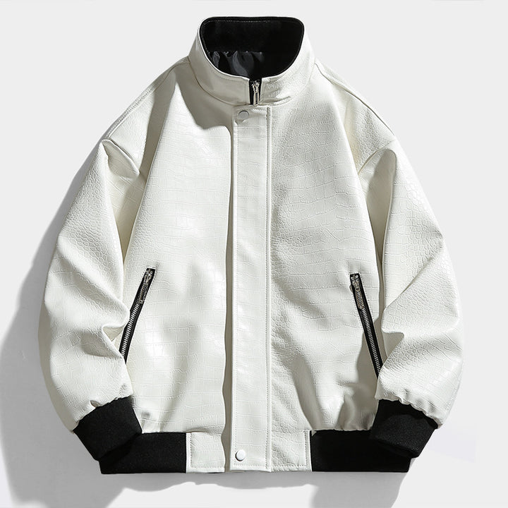 Casual faux leather jacket for men with quilted pattern Lune London