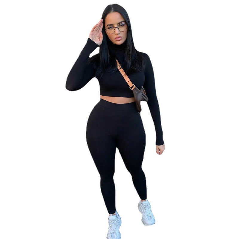 Lune London women's sporty crop top set and leggings in stretchy material