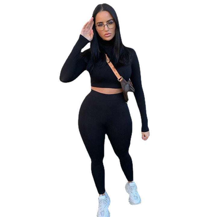 Lune London women's sporty crop top set and leggings in stretchy material