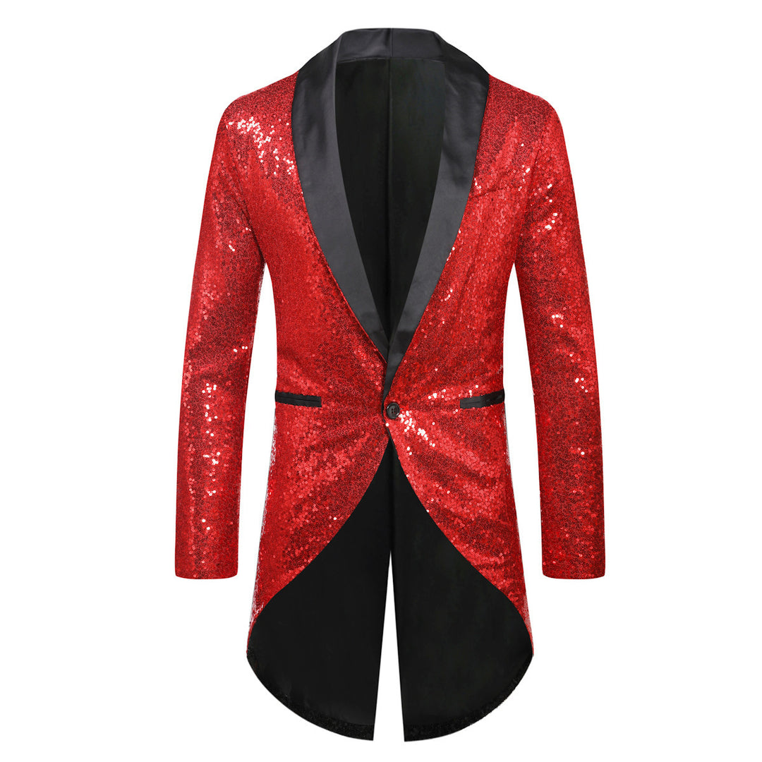 Shiny suit jacket for men with elegant shawl collar Lune London