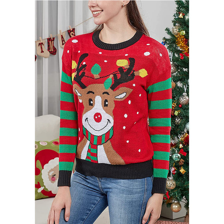 Women's Christmas sweater with festive reindeer pattern and comfortable fit Lune London
