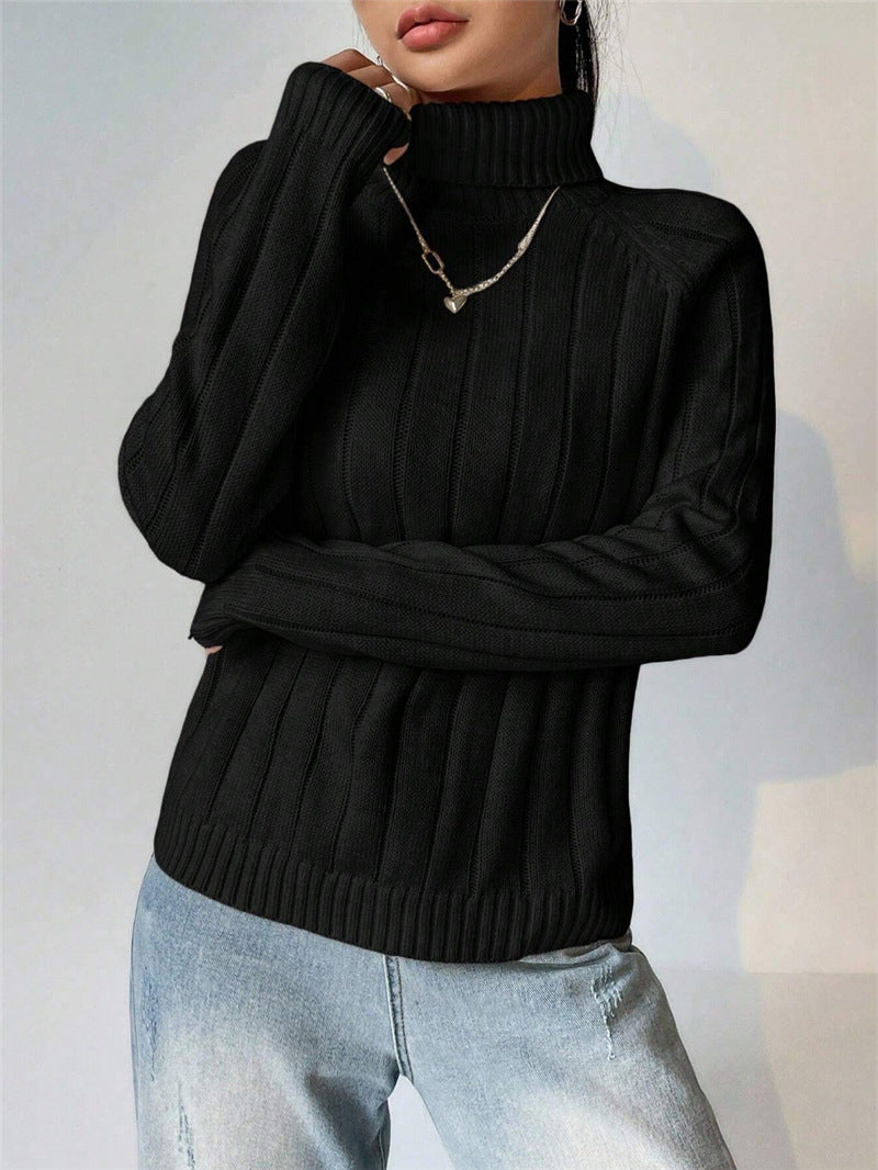 Lune London Women's Knit Sweater with High Collar