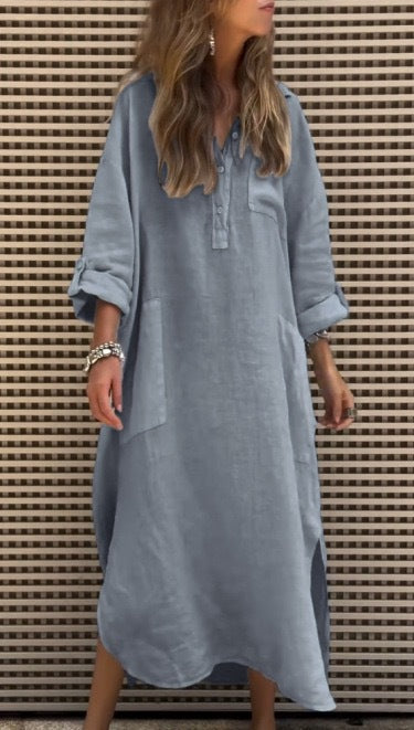 Casual shirt dress for women with button closure and practical pockets Lune London