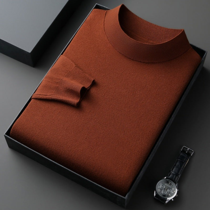 Elegant men's sweater with round neck in fine cotton blend Lune London