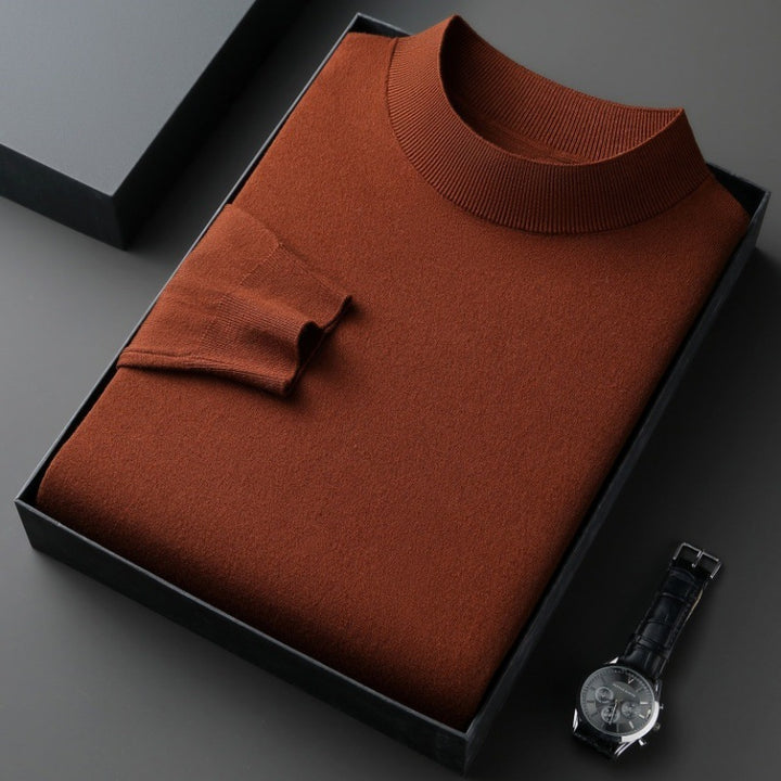 Elegant men's sweater with round neck in fine cotton blend Lune London