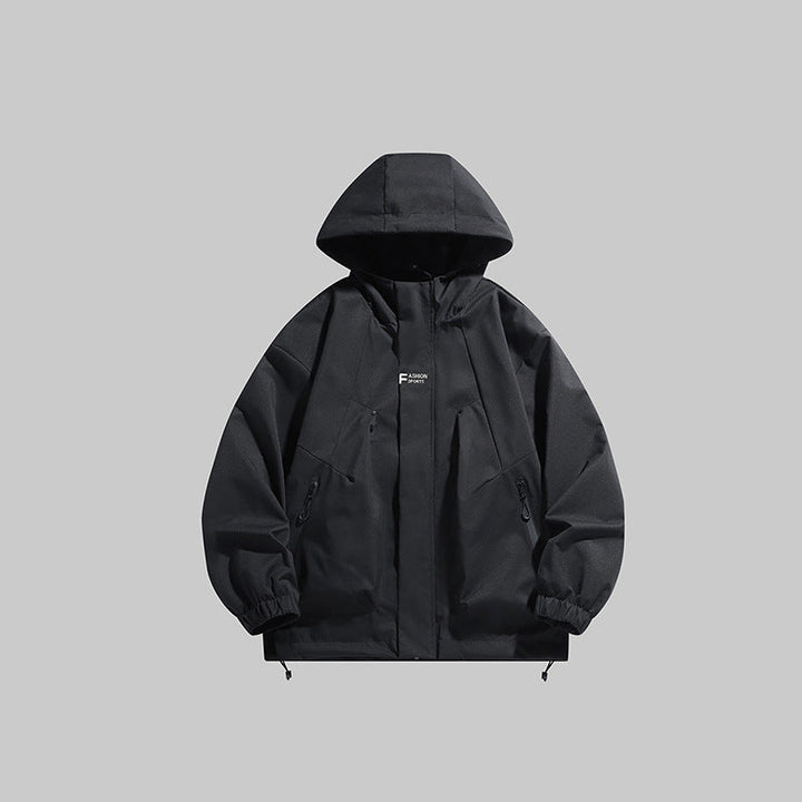 Men's Multifunctional Winter Jacket with Insulating Fleece Lining and Adjustable Hood Lune London