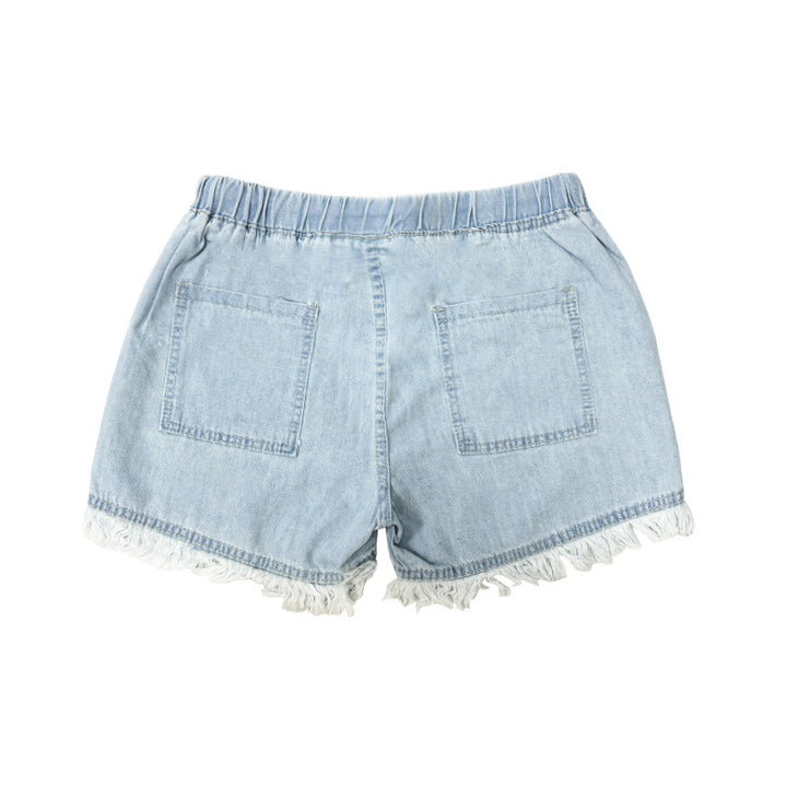 Women's denim shorts with creative pockets Lune London