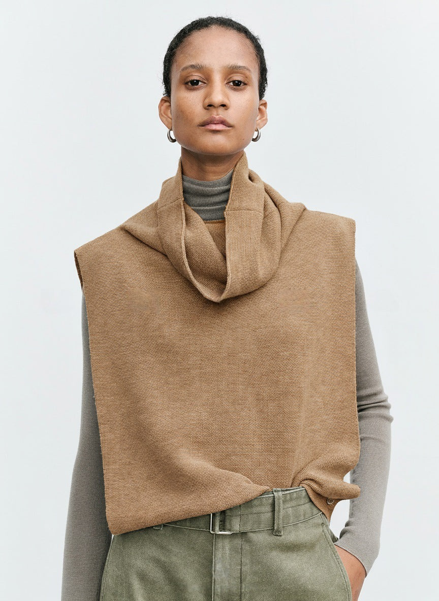 Gilet tricoté décontracté pour femmes avec col roulé Chic & Stil