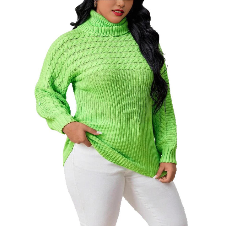 Women’s turtleneck sweater with textured braided pattern Lune London