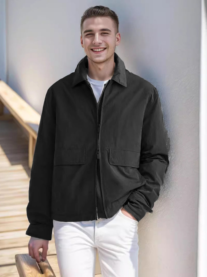 Lightweight transitional jacket for men with practical chest pockets and modern cut Lune London