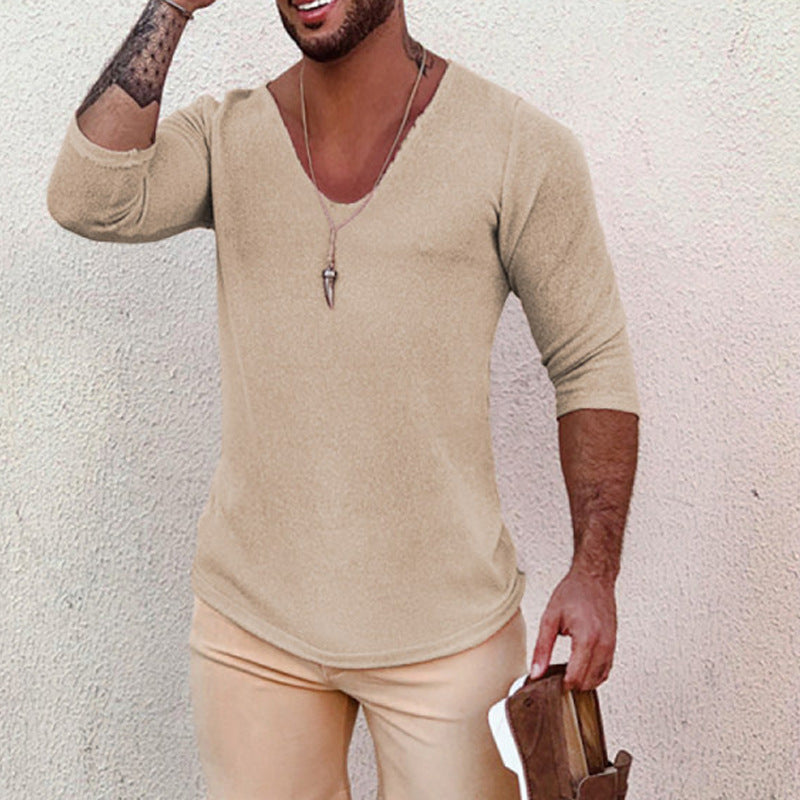 V-neck shirt for men with innovative structure design Lune London