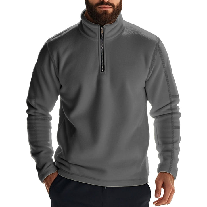 Fleece sweater for men with practical zip Lune London