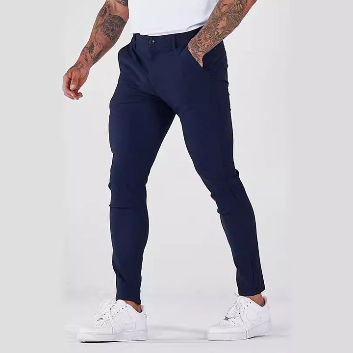 Slim-fit chino pants for men with elastic waist and stylish design Lune London