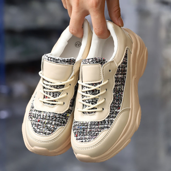 Women's sneakers with a textured upper material and a breathable sole Lune London