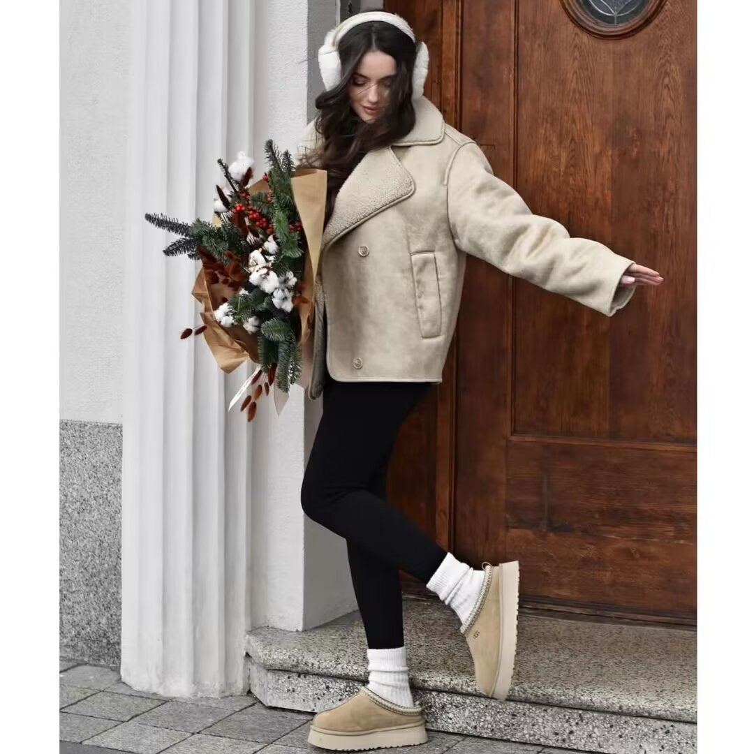 Veste confortable pour femmes avec col en fausse fourrure Chic & Stil