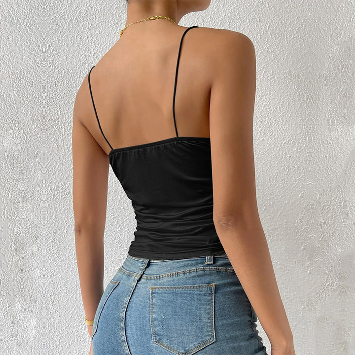 T-shirt ajusté pour femmes avec décolleté en V et fronces Chic & Stil