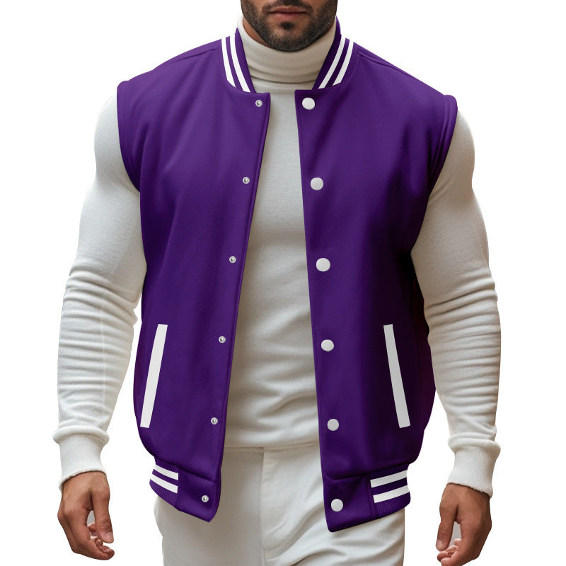 Casual men's cardigan with a sporty style featuring a snap button closure and side insertion pockets Lune London