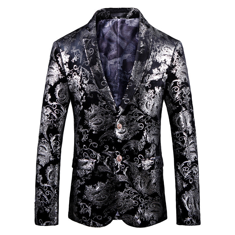 Elegant tuxedo blazer for men with floral sequin patterns Lune London