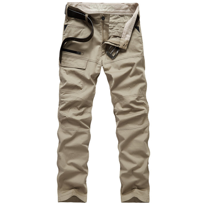 Multifunctional cargo pants for men with sturdy fabric and multiple zipped pockets Lune London