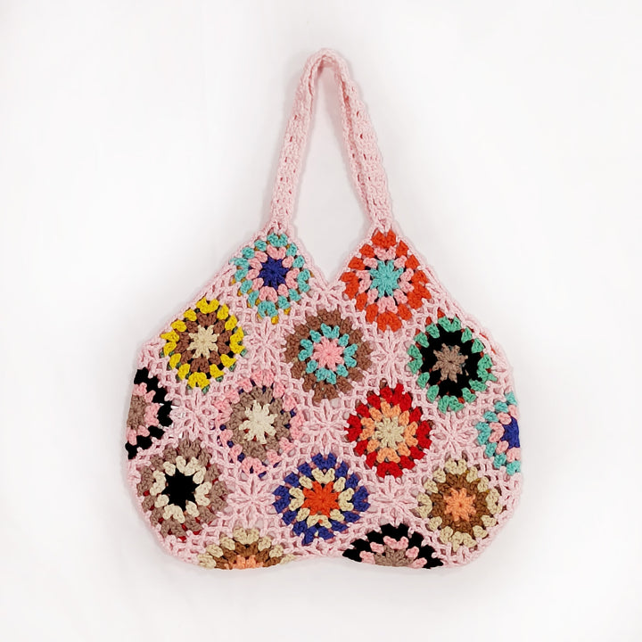 Ladies Grandmother Crochet Square Chic Transport Bag