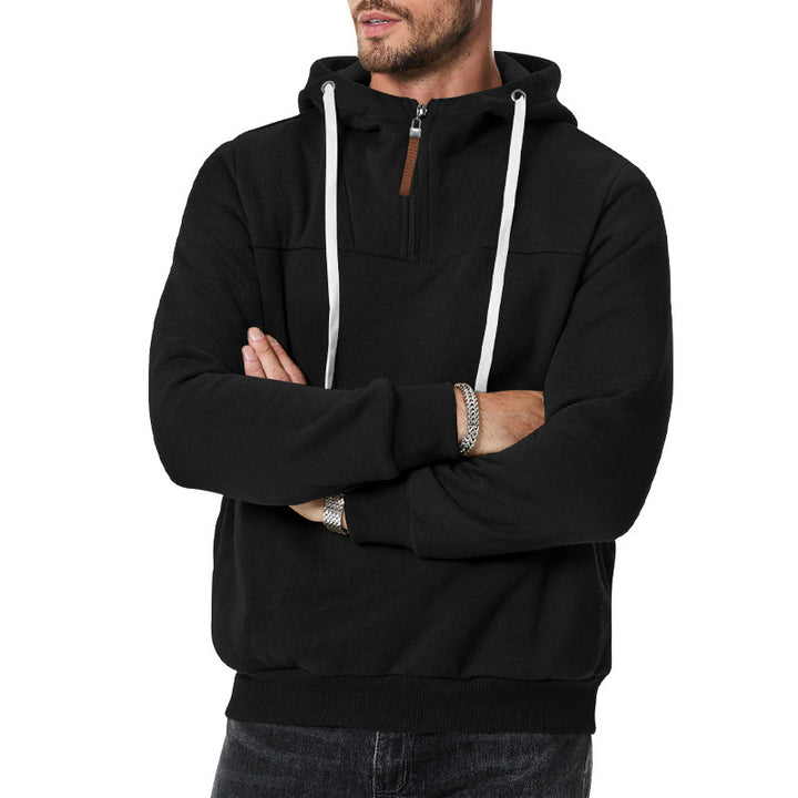 Fashionable men's hoodie with innovative zip closure and practical drawstrings Lune London