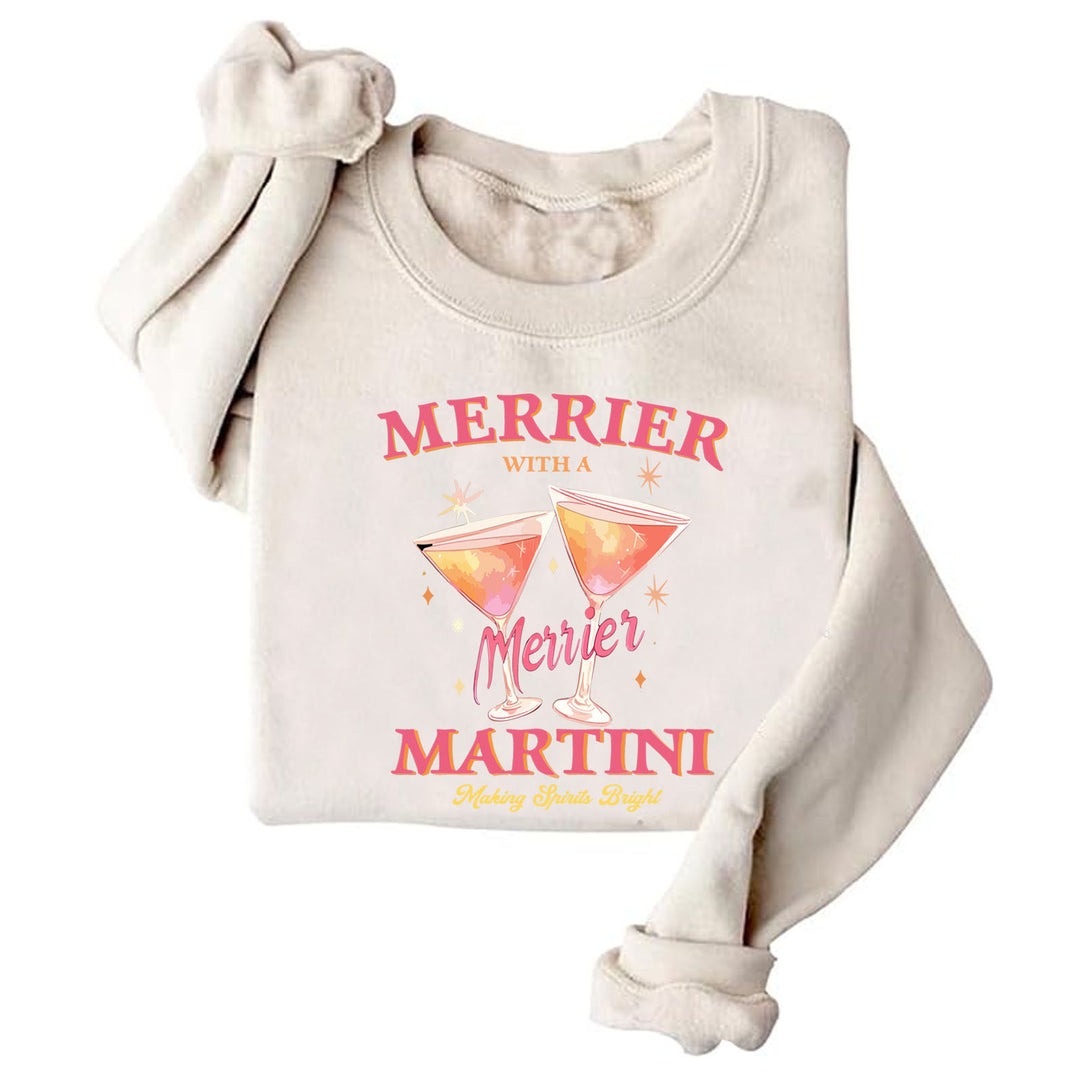 Sweat-shirt pour femmes avec motif de cocktail créatif et coupe décontractée Chic & Stil