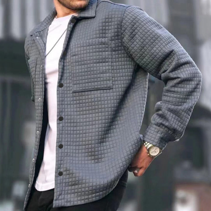 Men's knitted jacket with a structured surface and practical pockets Lune London
