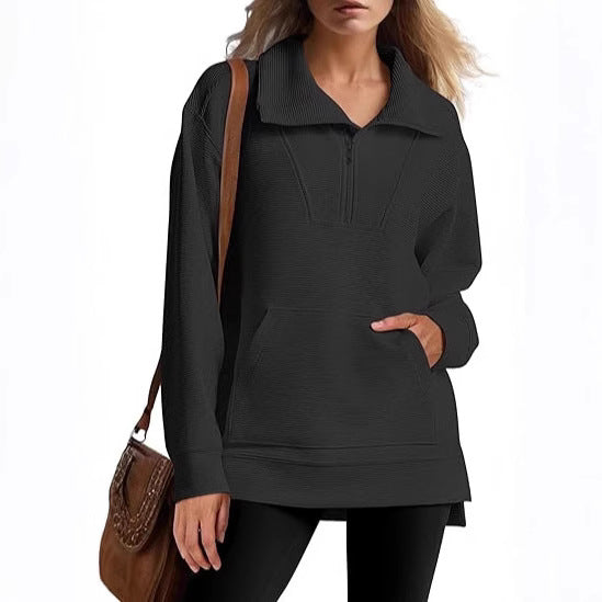 Ladies high-quality hoodie with textured design and practical pockets Lune London