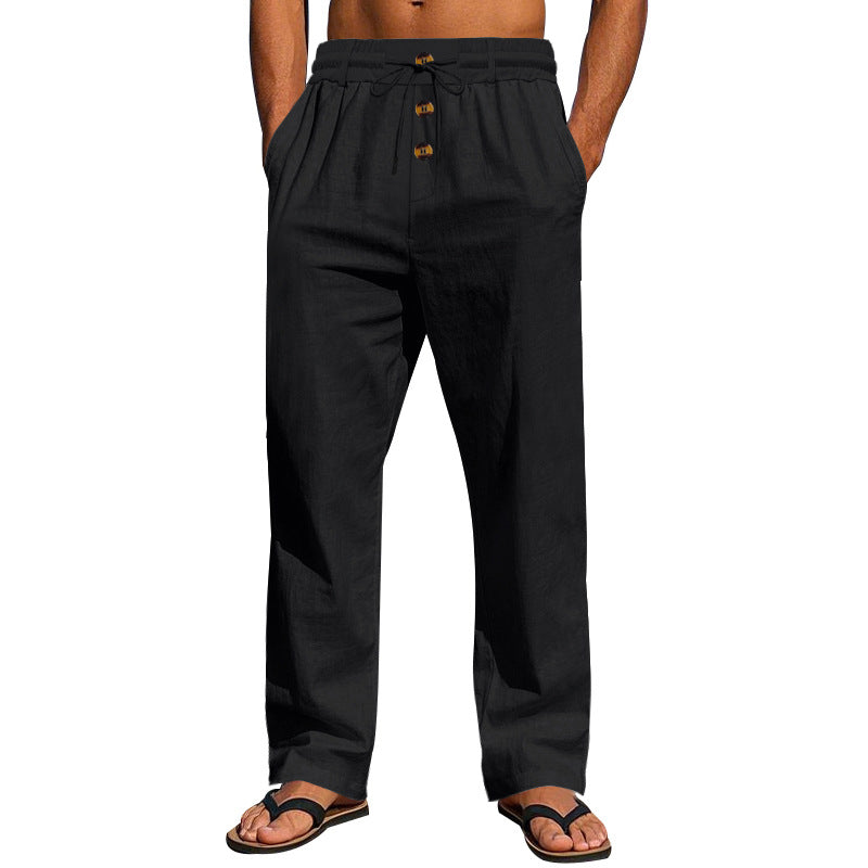 Lightweight beach pants for men with adjustable drawstring and practical side pockets Lune London