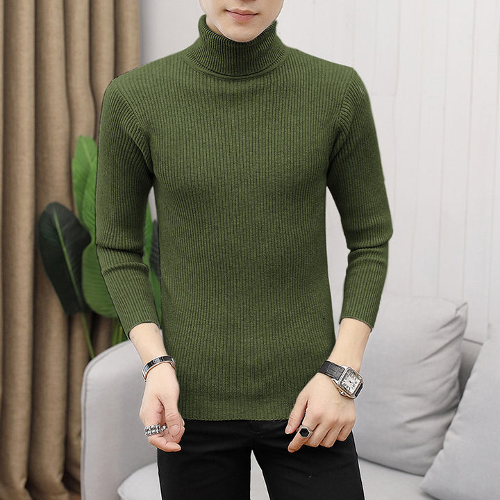 Trendy turtleneck sweater for men in fine ribbed texture Lune London