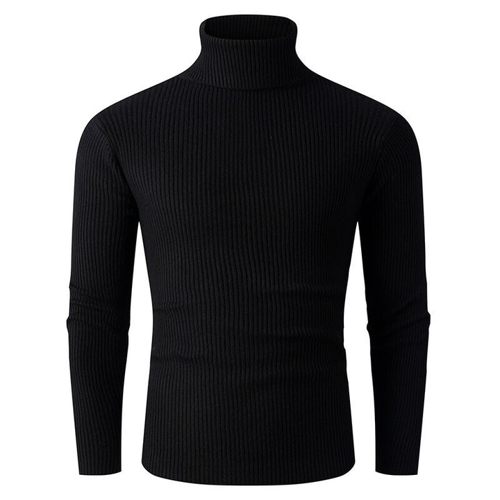Elegant turtleneck sweater for men in structured knitted material Lune London