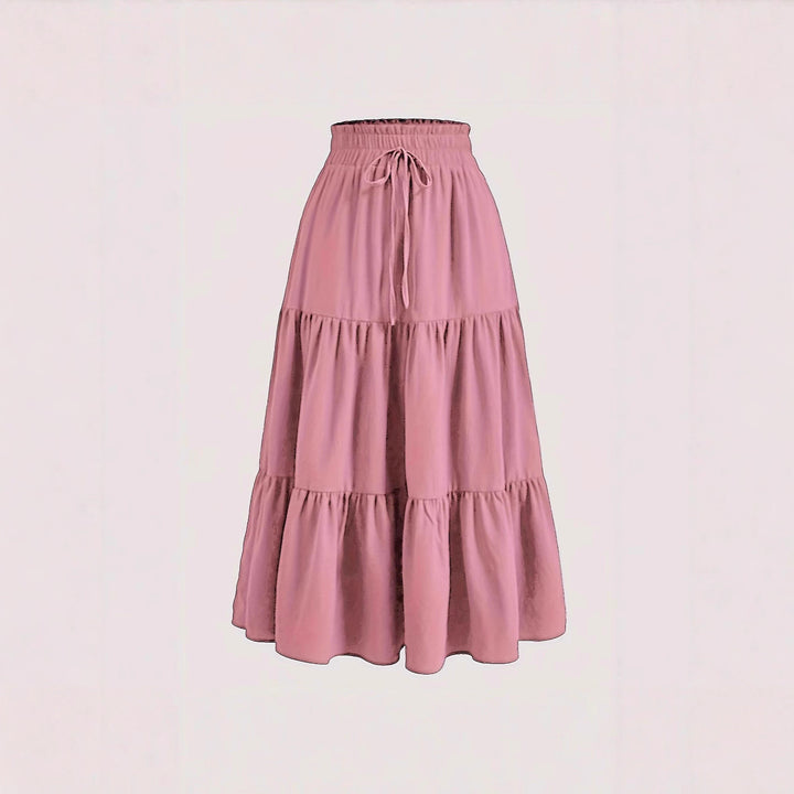 Maxi skirt for women with elastic waist and ruffled design Lune London