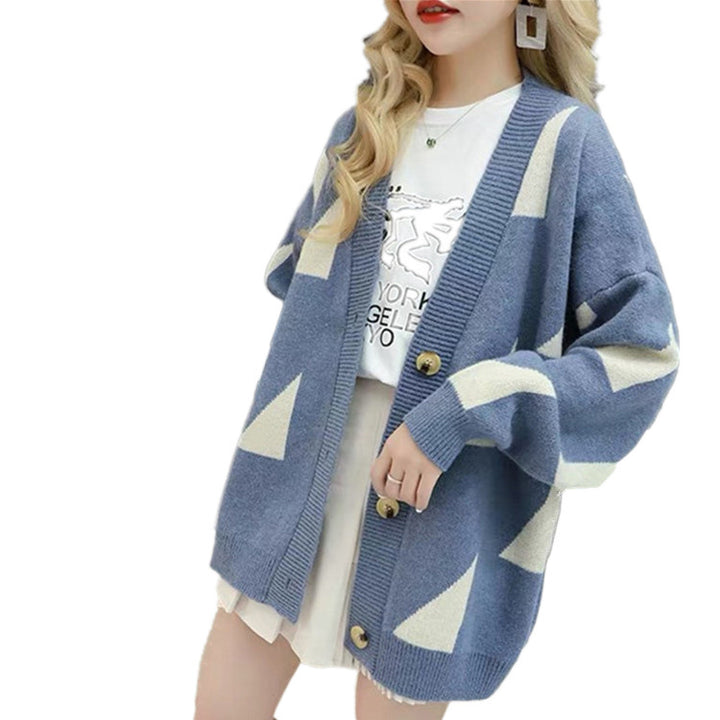 Casual knit jacket for women with geometric pattern and comfortable fit Lune London