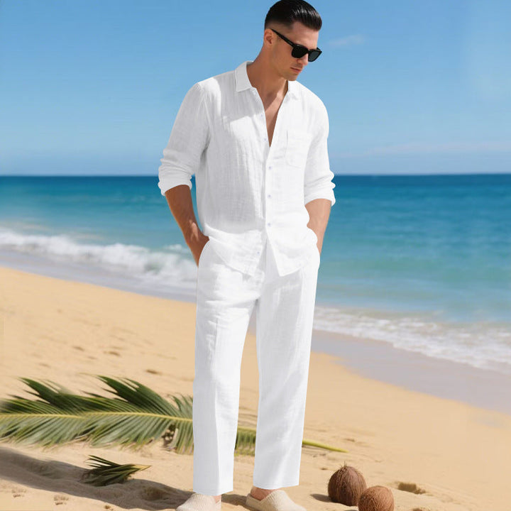 Men's Lightweight Linen Outfit with Stylish Shirt and Elegant Pants Lune London