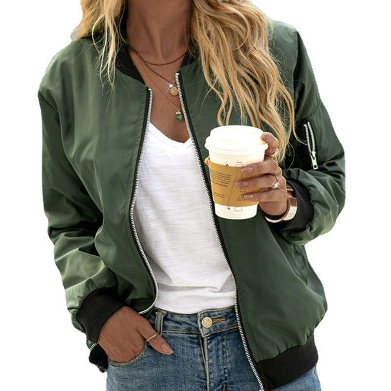 Trendy bomber jacket for ladies with practical side pockets Lune London
